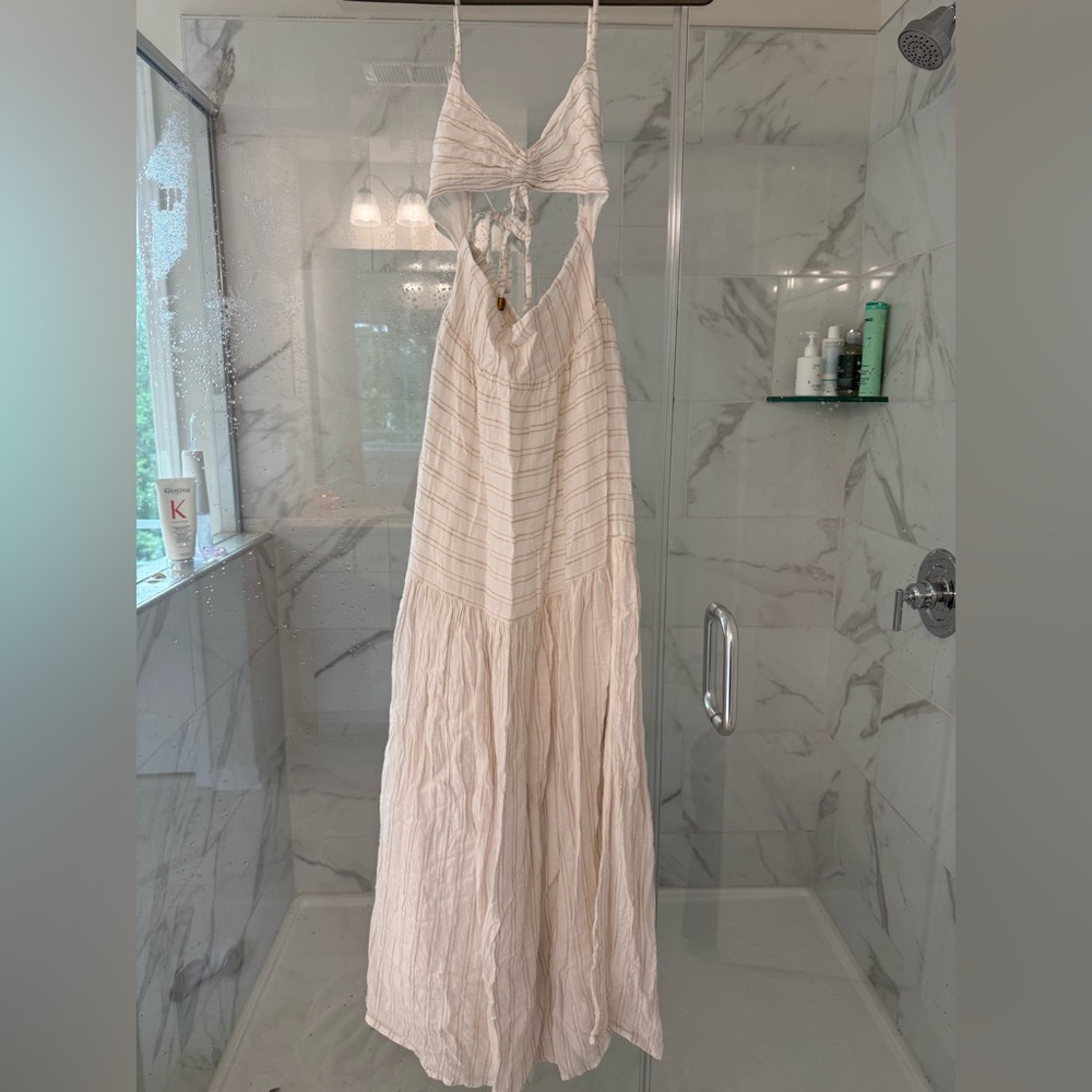 L*Space Cream Striped Maxi Dress